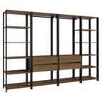 Guarda-Roupa Closet Modulado 4 Gavetas 258cm Rustic/Preto Madesa 01 Valencia