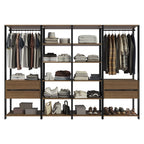 Guarda-Roupa Closet Modulado Valencia 4 Gavetas 258cm Rustic/Preto Madesa 02