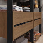 Guarda-Roupa Closet Modulado 4 Gavetas 258 cm Rustic/Preto Valencia Madesa 03