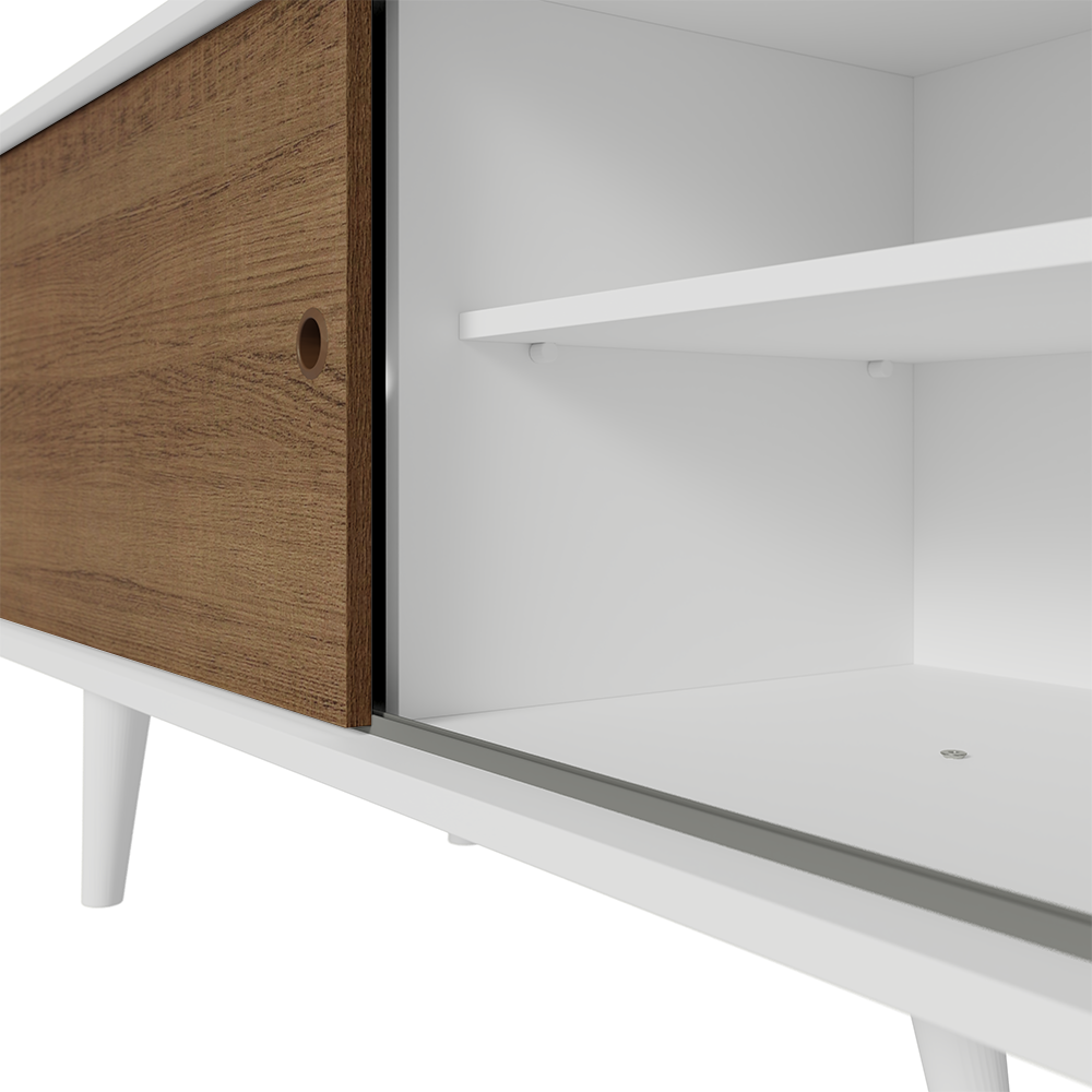 Rack para TV até 80 Polegadas 160cm Branco/Rustic com Pés Branco Torino Madesa