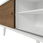 Rack para TV até 80 Polegadas 160cm Branco/Rustic com Pés Branco Torino Madesa