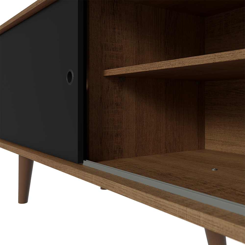 Rack para TV até 80 Polegadas 160cm com Pés Rustic/Preto Torino Madesa