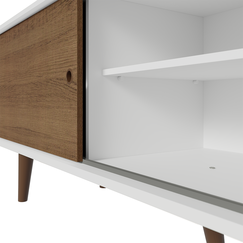 Rack para TV até 80 Polegadas 160cm Branco Pés Rustic Torino Madesa