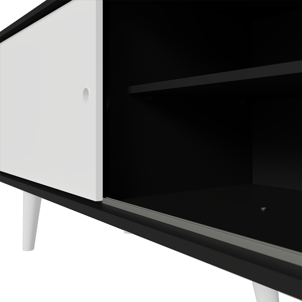 Rack para TV até 80 Polegadas 160cm com Pés Preto/Branco Torino Madesa