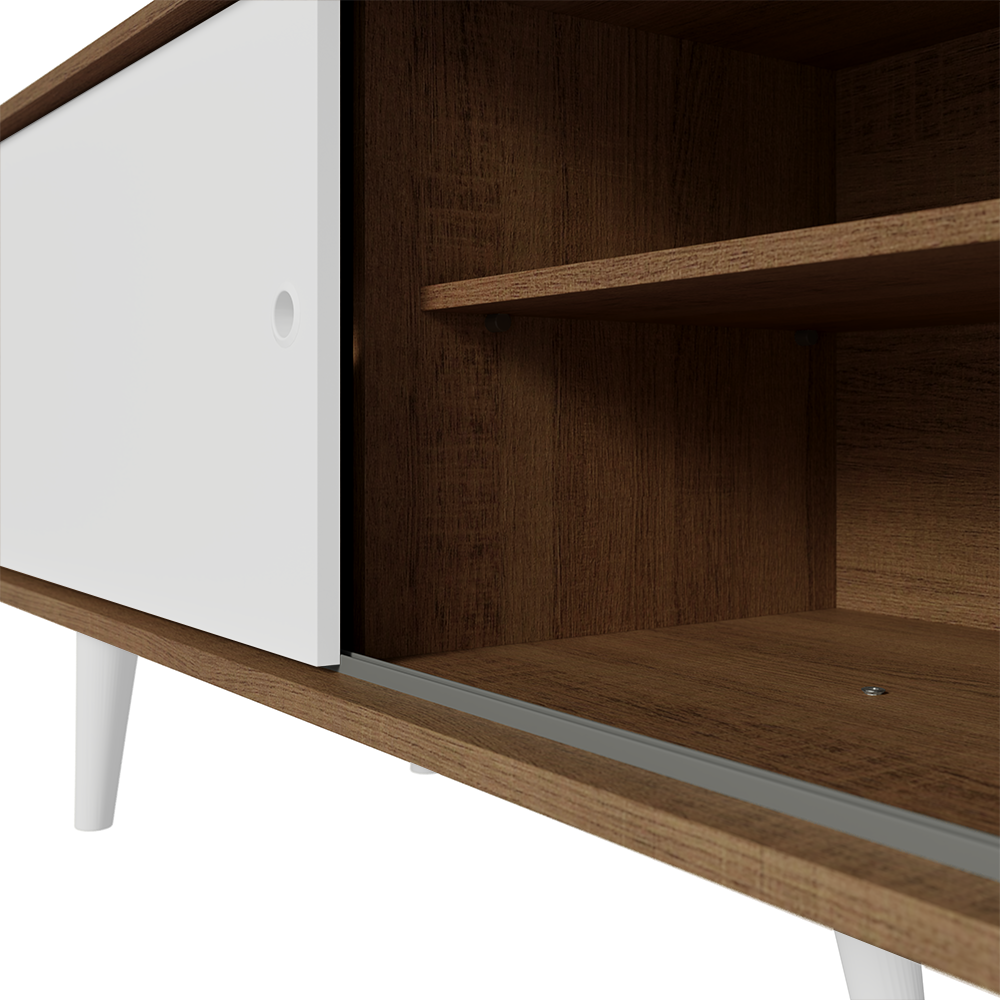 Rack para TV até 80 Polegadas 160cm com Pés Rustic/Branco Torino Madesa