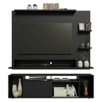 Rack com Painel para TV até 60 Polegadas 180 cm Preto Cancun Madesa
