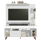 Rack com Painel para TV até 60 Polegadas 180 cm com Pés Branco/Rustic Cancun Madesa