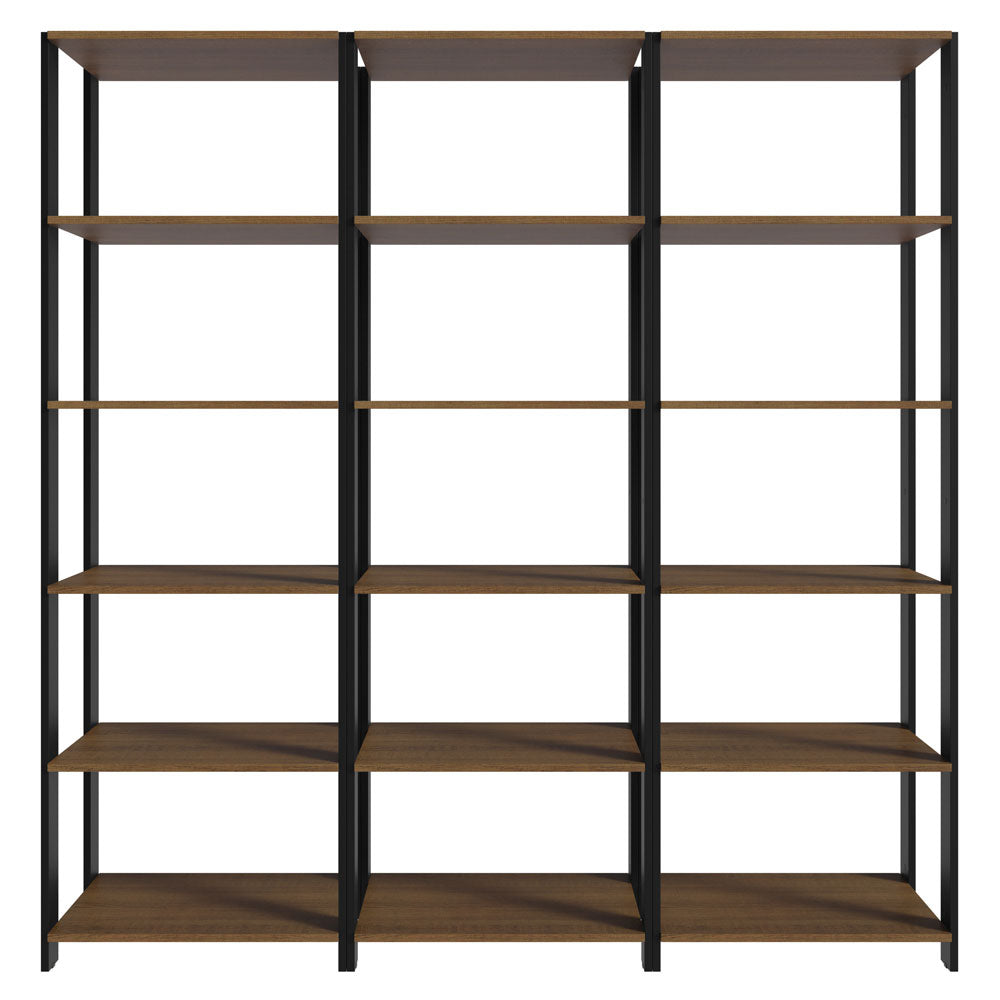 Estante Armário Multiuso para Livros 177cm Rustic/Preto Madesa