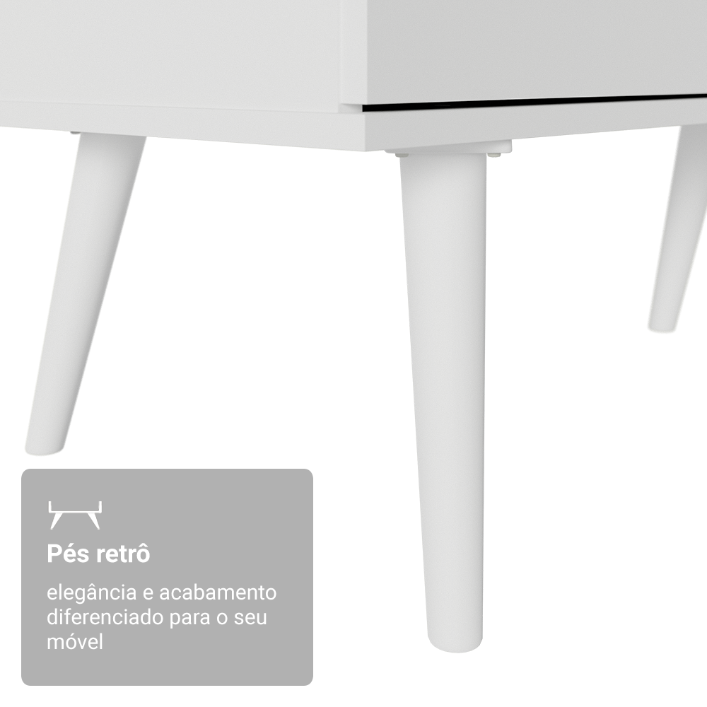Escrivaninha Em L Mesa Para Computador Gamer 3 Gavetas Branco Lisboa Madesa