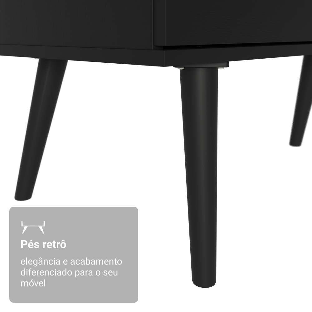 Escrivaninha Em L Mesa Para Computador Gamer 3 Gavetas Preto Lisboa Madesa
