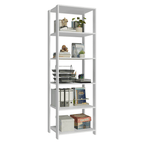 Estante Armário Multiuso para Escritório 59cm 5 Prateleiras Branco Madesa