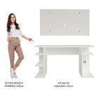 Mesa para Computador Gamer Madesa 9409 e Painel para TV até 50 Polegadas Branco