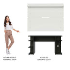 Mesa para Computador Gamer Madesa 9409 e Painel para TV até 65 Polegadas Preto/Branco