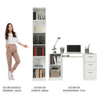 Escrivaninha Madesa Alaska + Estante Livreiro 6906 Branco