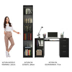 Escrivaninha Madesa Alaska + Estante Livreiro 6906 Preto