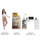 Escrivaninha Madesa Alaska + Estante Livreiro 6907 Branco