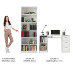 Escrivaninha Madesa Alaska + Estante Livreiro 6908 Branco