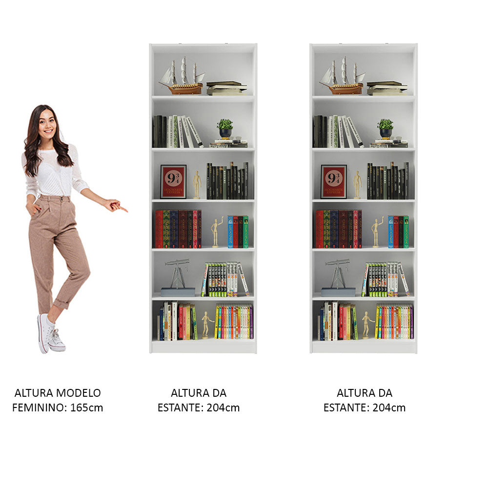 Kit Madesa com 2 Estantes Livreiro 6908 Branco