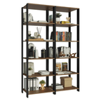 Estante Armário Multiuso para Escritório 118cm 10 Prateleiras Rustic/Preto Madesa