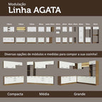 Armário Aéreo Multiuso 80cm 1 Porta Basculante Rustic/Branco Agata Madesa