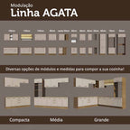 Armário Aéreo Multiuso 80cm 1 Porta Basculante Rustic/Crema Agata Madesa