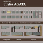 Armário Aéreo Multiuso 80cm 1 Porta Basculante Rustic/Cinza Agata Madesa