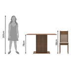Conjunto Sala de Jantar Madesa Gabi Mesa Tampo de Madeira com 2 Cadeiras Rustic/Crema/Sintético Bege