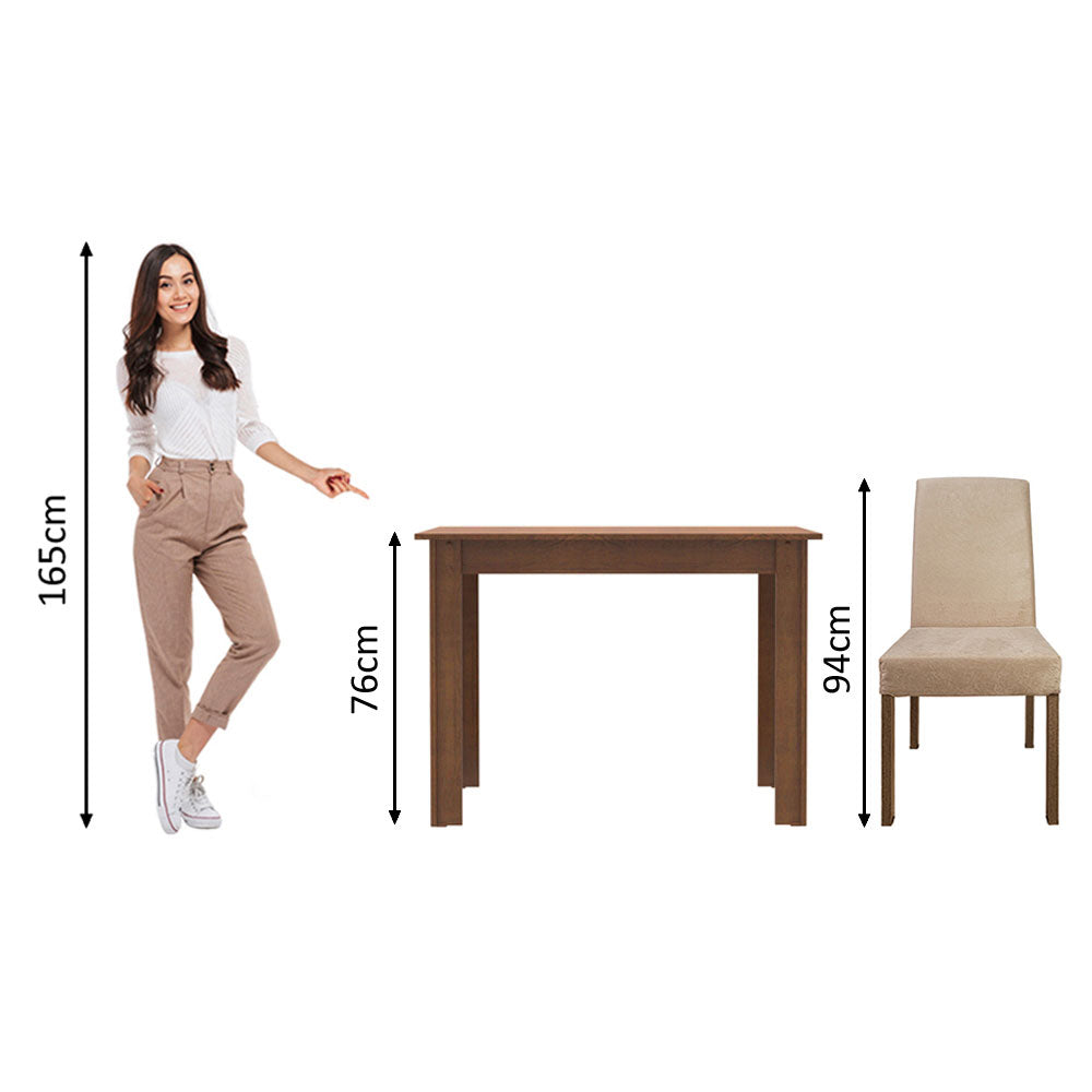 Conjunto Sala de Jantar Madesa Vic Mesa Tampo de Madeira com 2 Cadeiras Rustic/Imperial