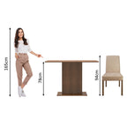 Conjunto Sala de Jantar Madesa Manu Mesa Tampo de Madeira com 2 Cadeiras Rustic/Imperial
