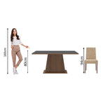 Conjunto Sala de Jantar Madesa Ingrid Mesa Tampo de Madeira com 4 Cadeiras Rustic/Preto/Imperial