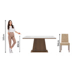 Conjunto Sala de Jantar Madesa Grazi Mesa Tampo de Vidro com 4 Cadeiras Rustic/Branco/Imperial