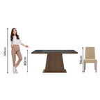 Conjunto Sala de Jantar Madesa Grazi Mesa Tampo de Vidro com 4 Cadeiras Rustic/Preto/Imperial