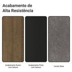 Conjunto Sala de Jantar Mesa Tampo de Vidro 4 Cadeiras Rustic/Preto/Silver Avril Madesa