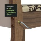 Conjunto Sala de Jantar Mesa Tampo de Vidro 4 Cadeiras Rustic/Crema/Bege Marrom Suzy Madesa