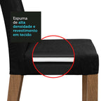 Conjunto Sala de Jantar Mesa Tampo de Vidro 4 Cadeiras Rustic/Preto/Oxford Taylor Madesa