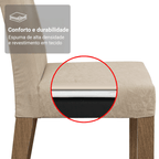 Conjunto Sala de Jantar Tampo de Madeira 4 Cadeiras Rustic/Crema/imperial Aspen Madesa