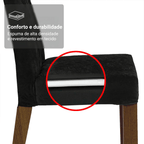 Conjunto Sala de Jantar Tampo de Vidro 4 Cadeiras Rustic/Preto/Oxford Capri Madesa