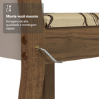 Conjunto Sala de Jantar Alva Mesa Tampo de Madeira 4 Cadeiras Rustic/Crema/Lírio Bege Madesa