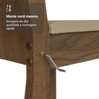 Conjunto Sala de Jantar Amora Mesa Tampo de Madeira 4 Cadeiras Rustic/Crema/Sintético Bege Madesa