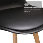 Conjunto Sala de Jantar Garda Mesa Tampo de Madeira 4 Cadeiras Rustic/Preto Madesa