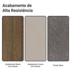 Conjunto Sala de Jantar Mesa Tampo de Vidro 6 Cadeiras Rustic/Crema/Silver Alexis Madesa