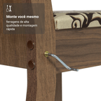 Conjunto Sala de Jantar Cereja Mesa Tampo de Vidro 6 Cadeiras Rustic/Crema/Bege Marrom Madesa