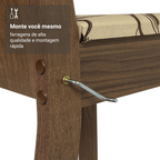 Conjunto Sala de Jantar Dolce Mesa Tampo de Madeira 6 Cadeiras Rustic/Crema/Lírio Bege Madesa