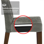 Conjunto Sala de Jantar Tampo de Madeira 6 Cadeiras Rustic/Silver Luso Madesa