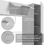 Conjunto Home Office 1 Guarda-Roupa 2 Aéreos Neo 1 Escrivaninha Branco Madesa