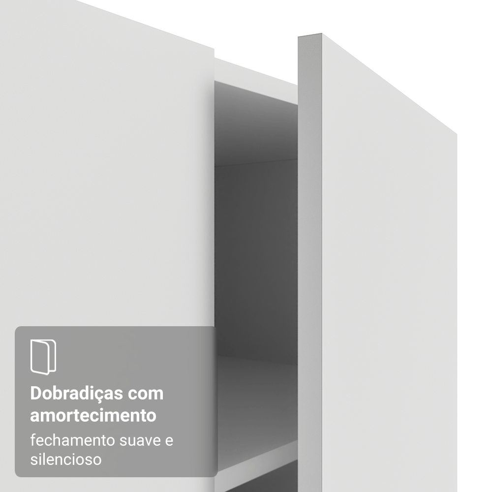 Guarda-Roupa Modulado Neo + Guarda-Roupa Royale 3 Portas de Correr de Espelho Branco Madesa
