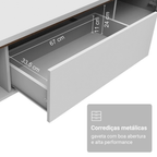 Rack para TV até 80 Polegadas 180cm 2 Portas 1 Gaveta Branco/Rustic Toronto Madesa