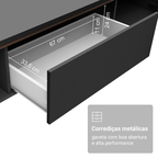 Rack para TV até 80 Polegadas 180cm 2 Portas 1 Gaveta Preto/Rustic Toronto Madesa