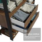 Guarda-Roupa Closet Modulado Valencia 2 Gavetas 129cm Rustic/Preto Madesa