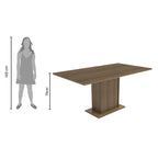 Conjunto Sala de Jantar Madesa Megan Mesa Tampo de Madeira com 6 Cadeiras Rustic/Sintético Bege